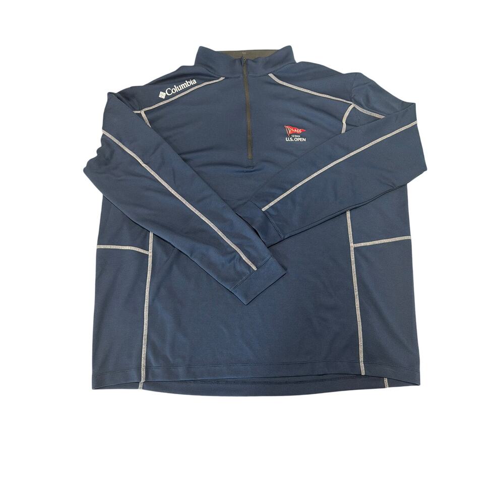 Columbia Golf 1/4 quarter zip Pullover LACC 123rd US Open 2XL 2TG Blue EUC